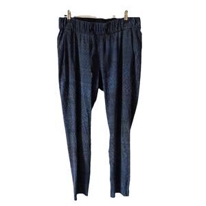 Lululemon Womens 6 On The Fly Pant 7/8 Drawstring Joggers Blue Spacedye Active